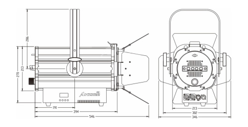 Anzhee PRO Fresnel 200 RGBW ZOOM фото 3