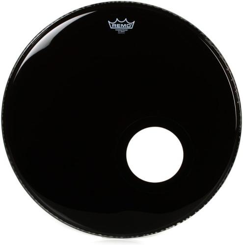 Remo POWERSTROKE 3 22" EBONY W/Pre-Cut Hole